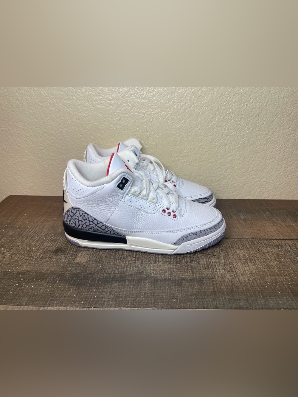 Air Jordan 3 Retro GS “White Cement Reimagined”
- Size 4Y / 5.5 Women.